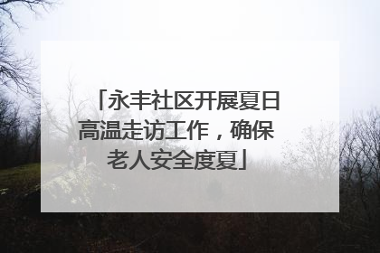 永丰社区开展夏日高温走访工作，确保老人安全度夏